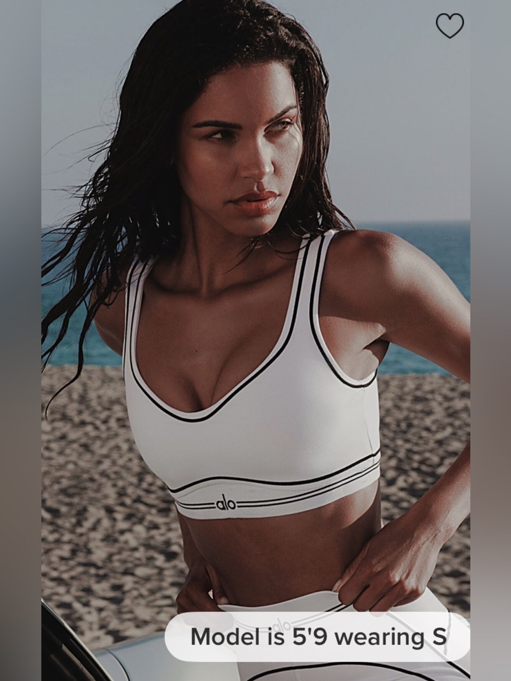 ALO Yoga Airbrush Heart Throb Bra•White•Small•BNWT